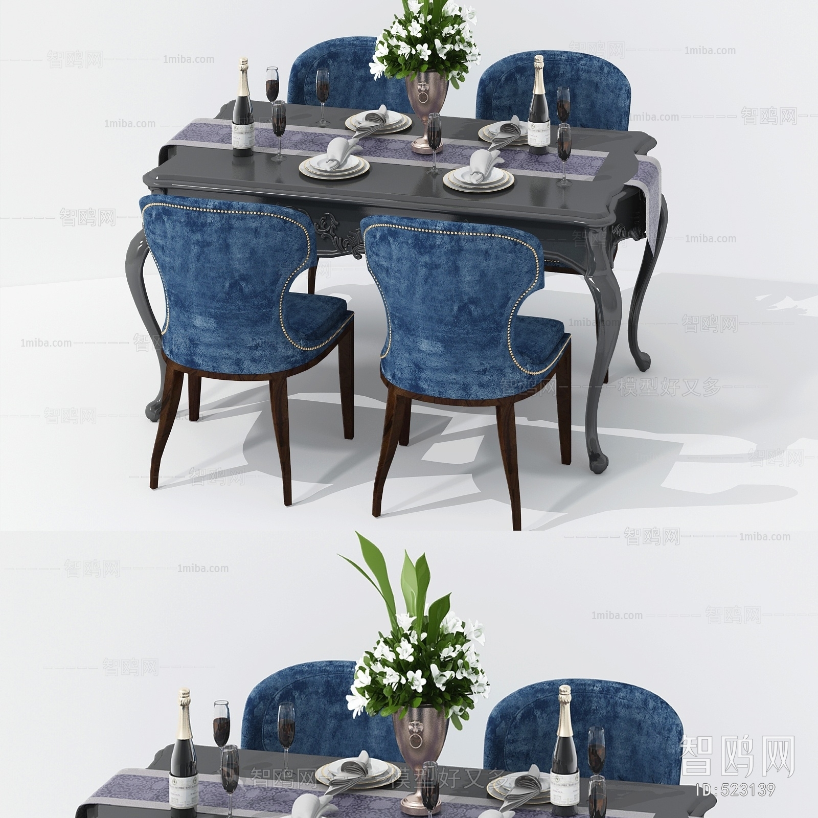 European Style Dining Table And Chairs