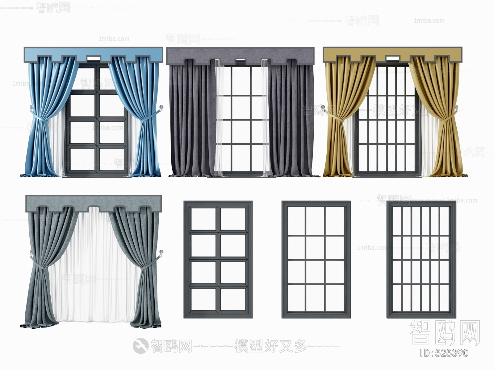 新中式窗帘窗户组合