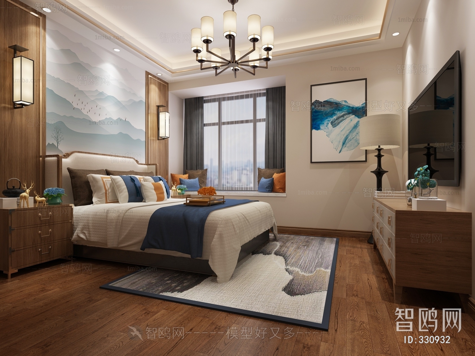 New Chinese Style Bedroom