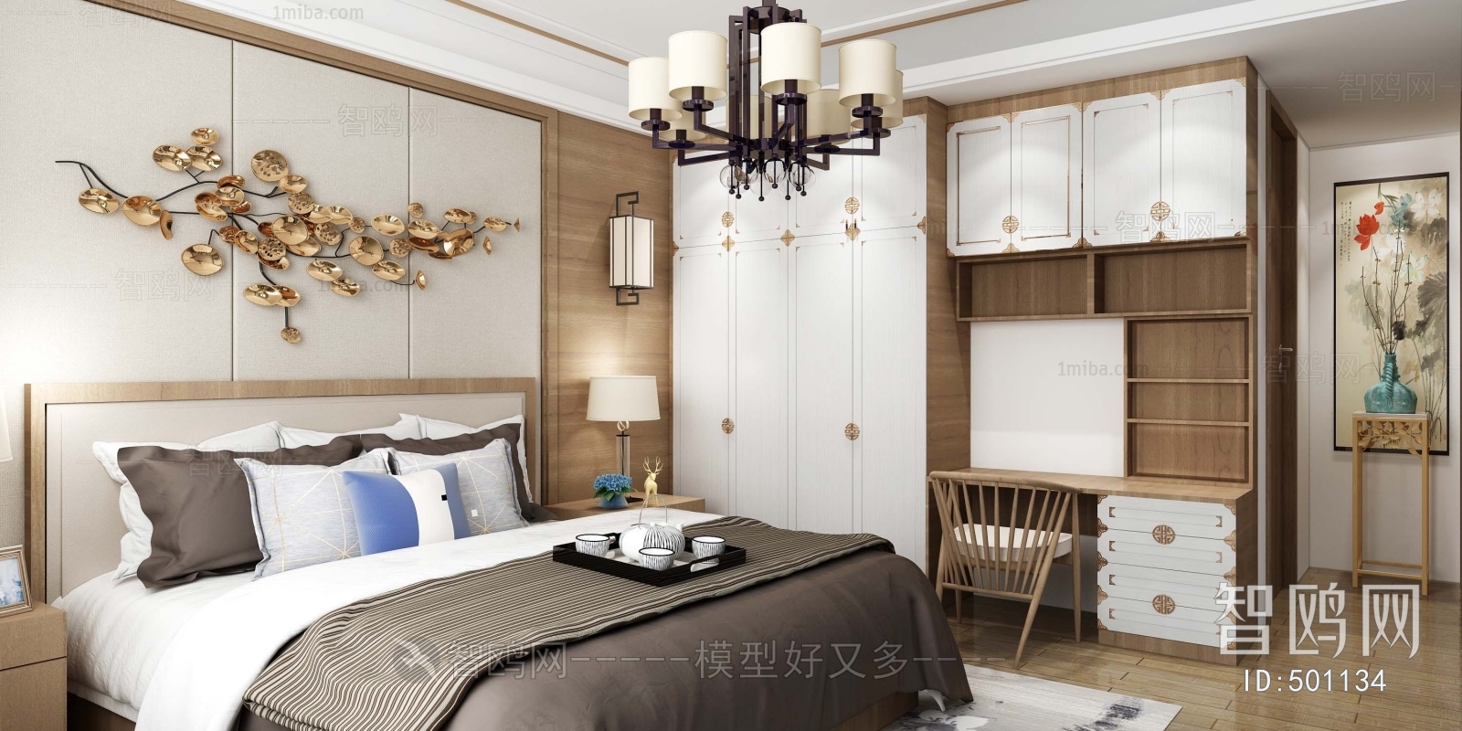 New Chinese Style Bedroom