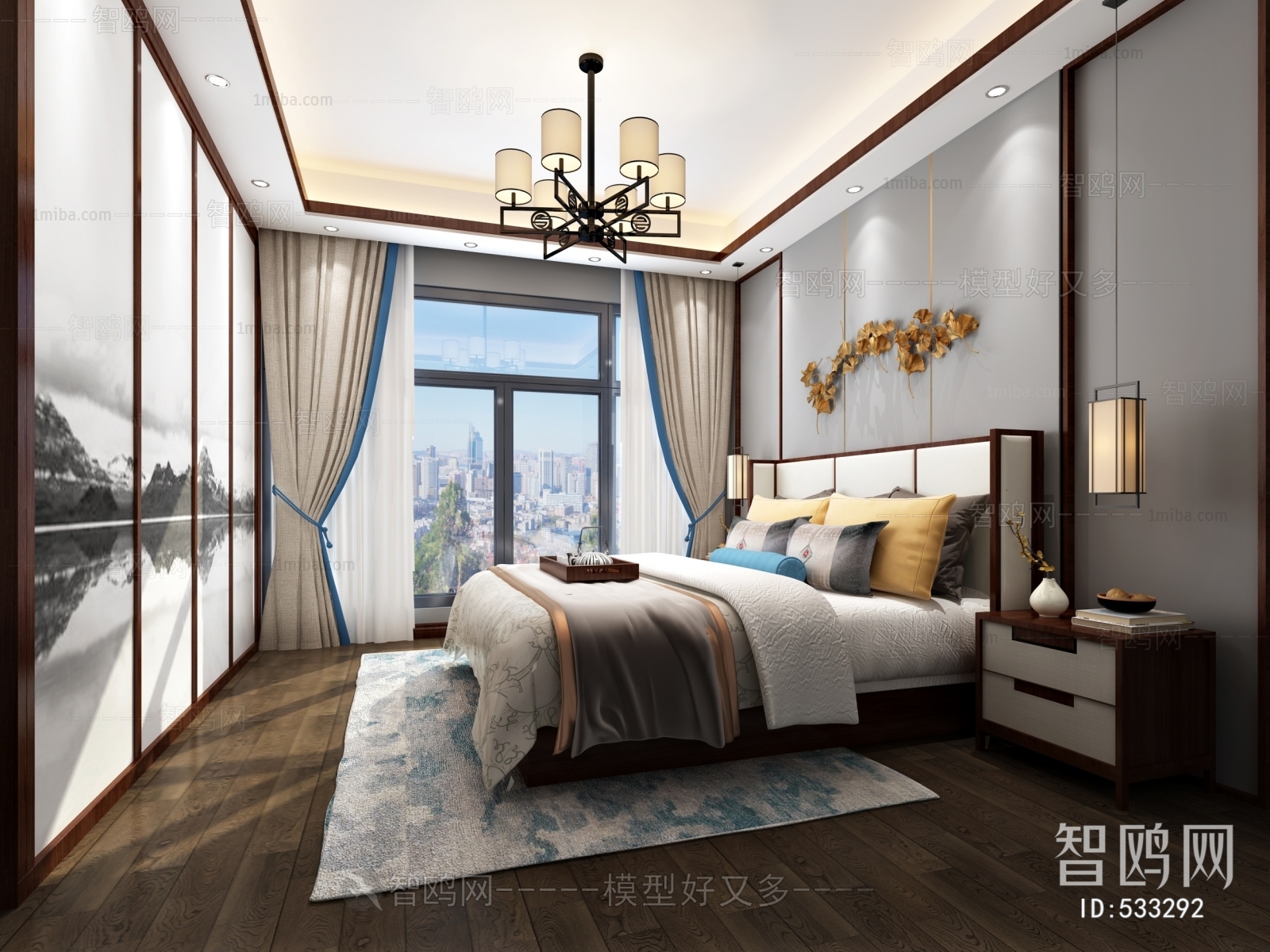 New Chinese Style Bedroom