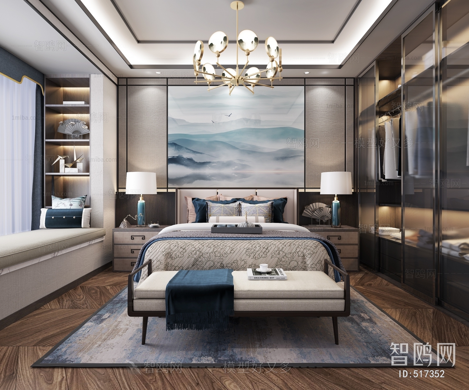 New Chinese Style Bedroom