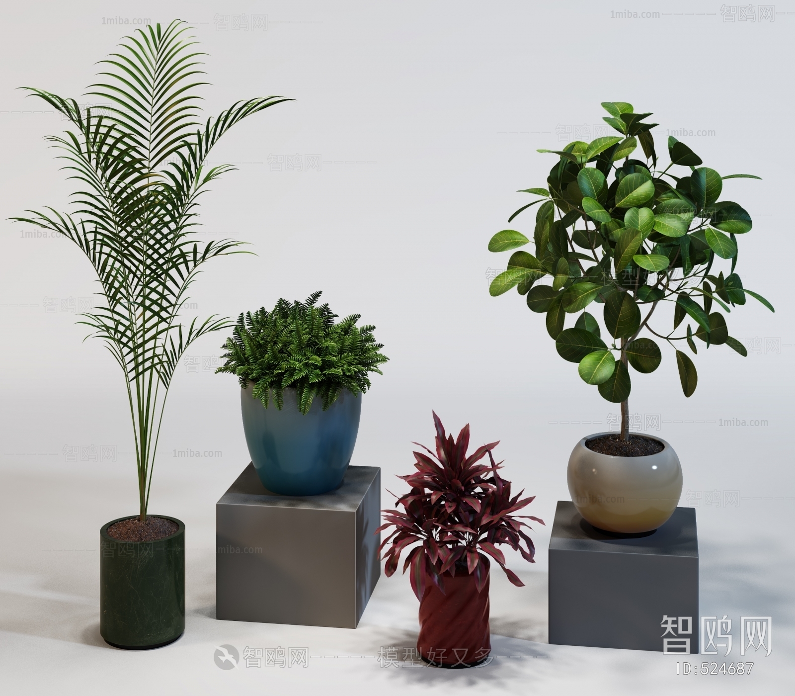 Modern Potted Green Plant