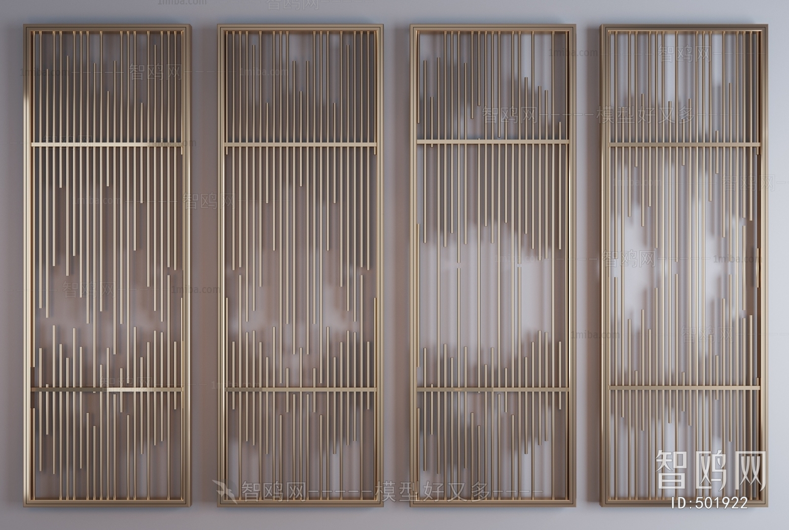 New Chinese Style Metal Screen Partition