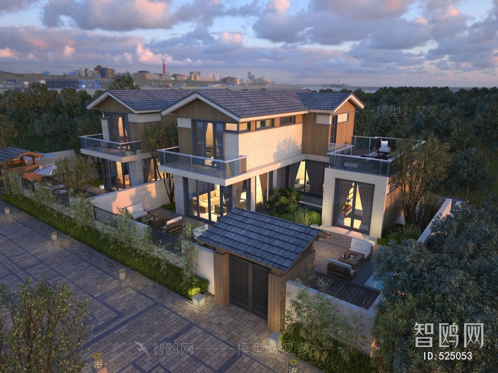 New Chinese Style Villa Appearance