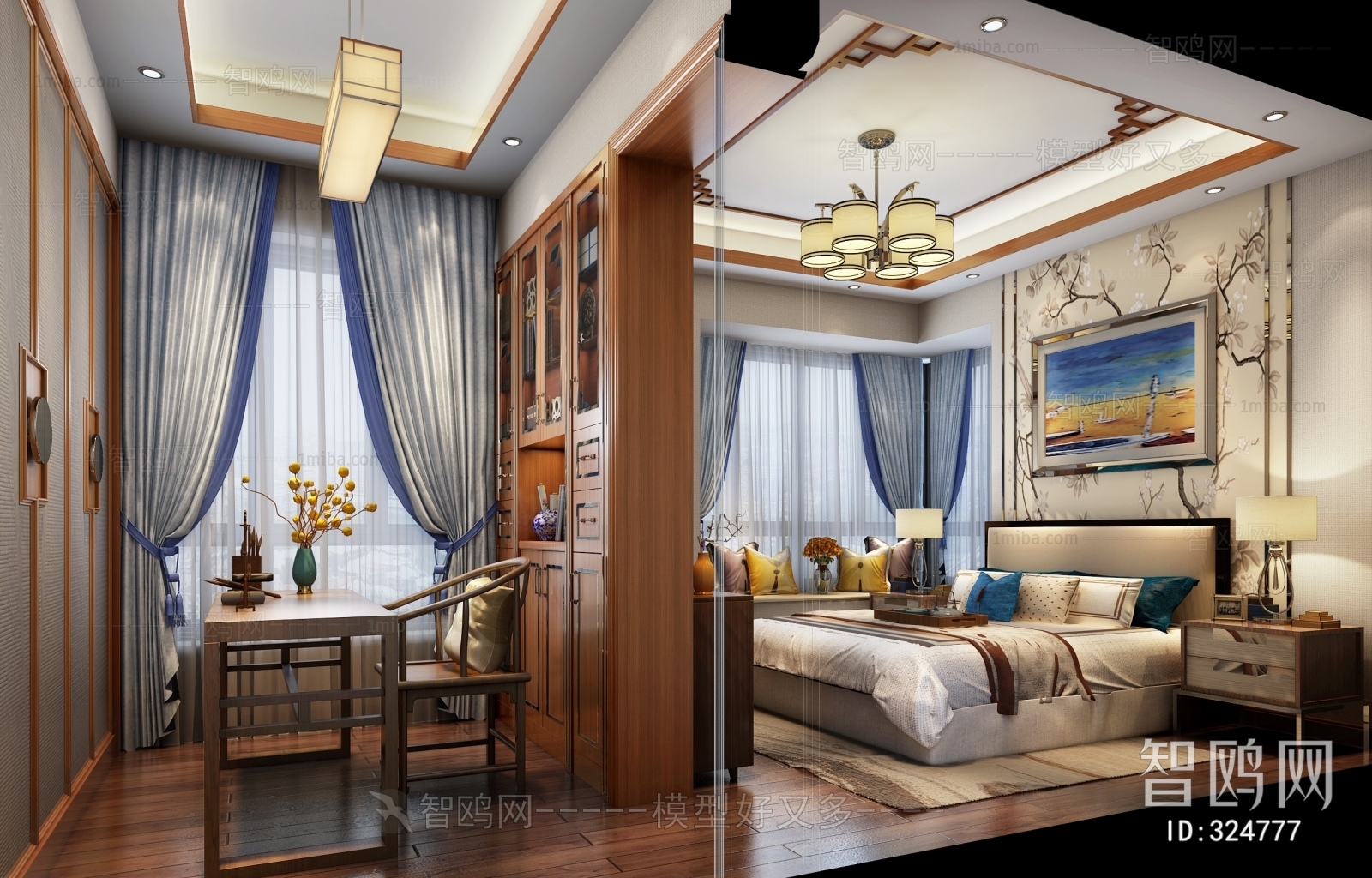 New Chinese Style Bedroom