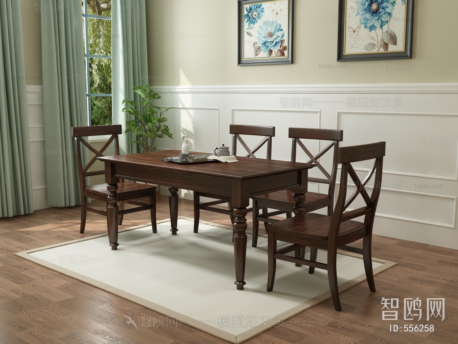 American Style Dining Table And Chairs