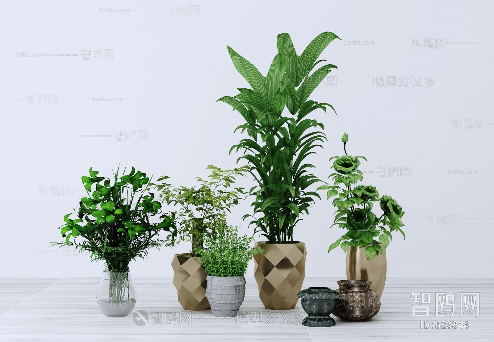 Modern Potted Green Plant