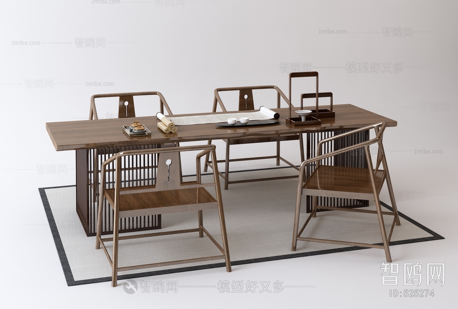 New Chinese Style Computer Desk And Chair