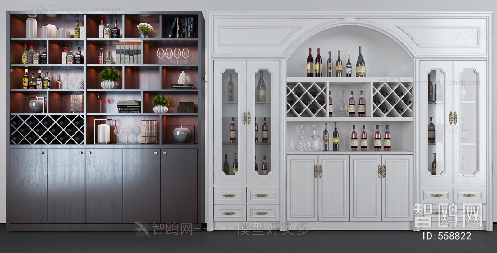 Simple European Style Wine Cabinet