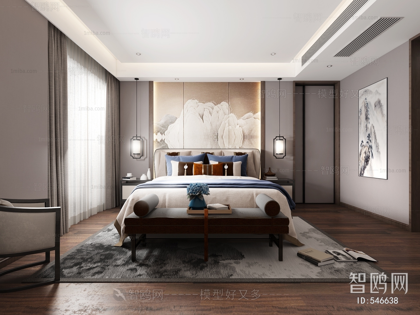 New Chinese Style Bedroom