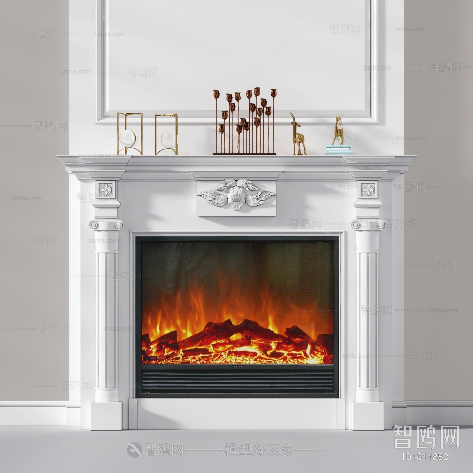 Simple European Style Fireplace