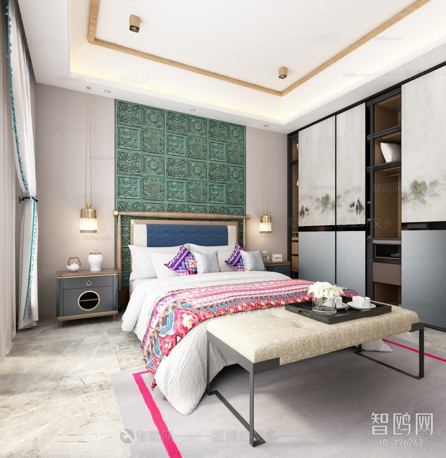 New Chinese Style Bedroom