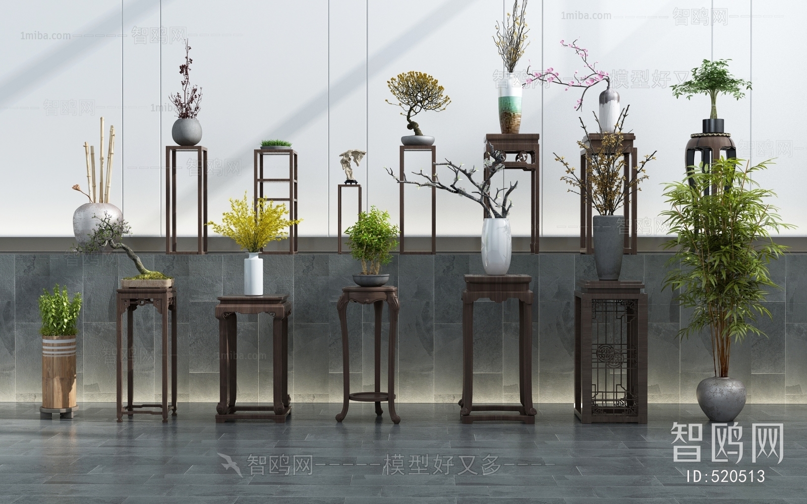 New Chinese Style Flower Shelf