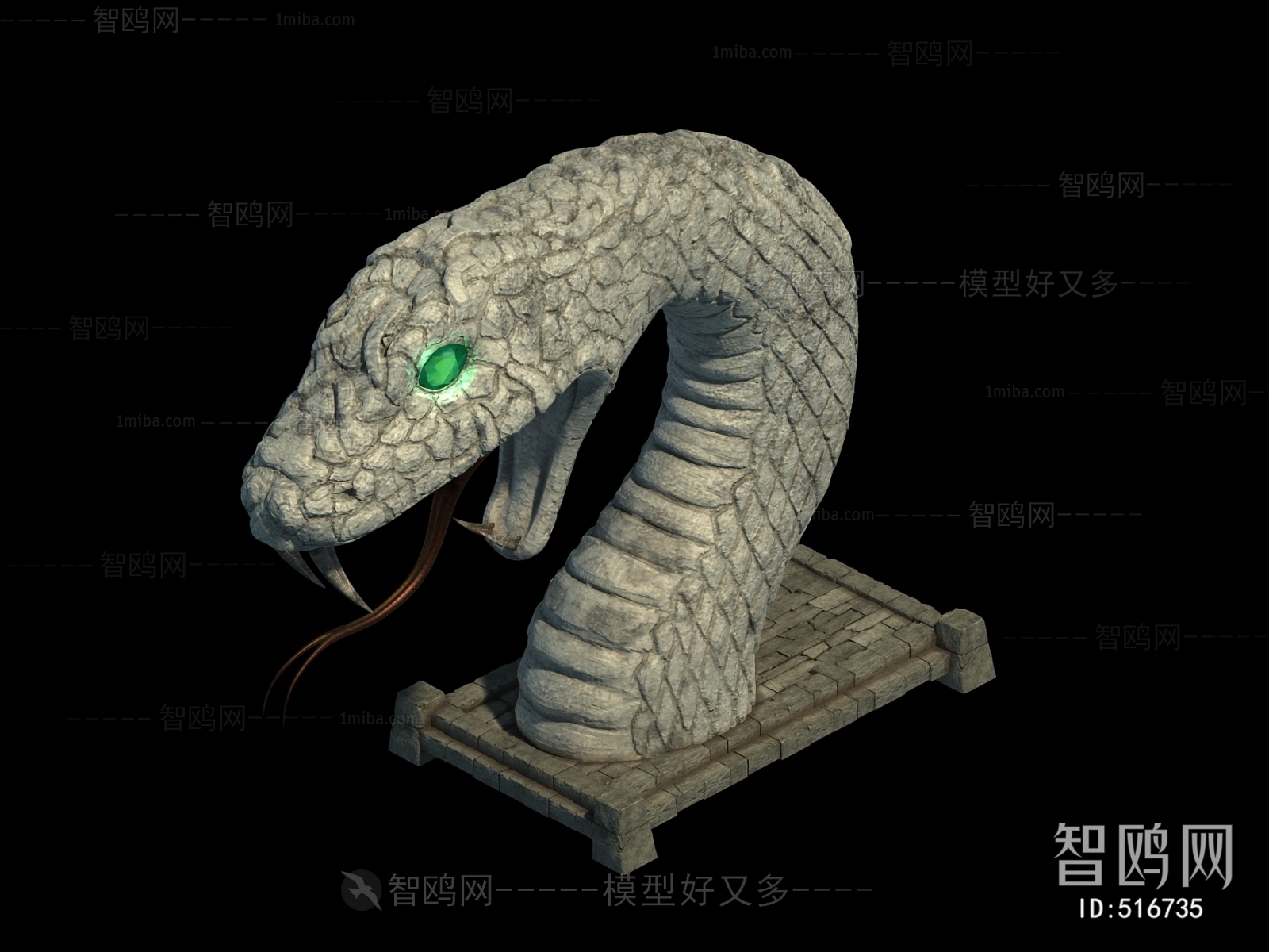 中式蛇雕塑