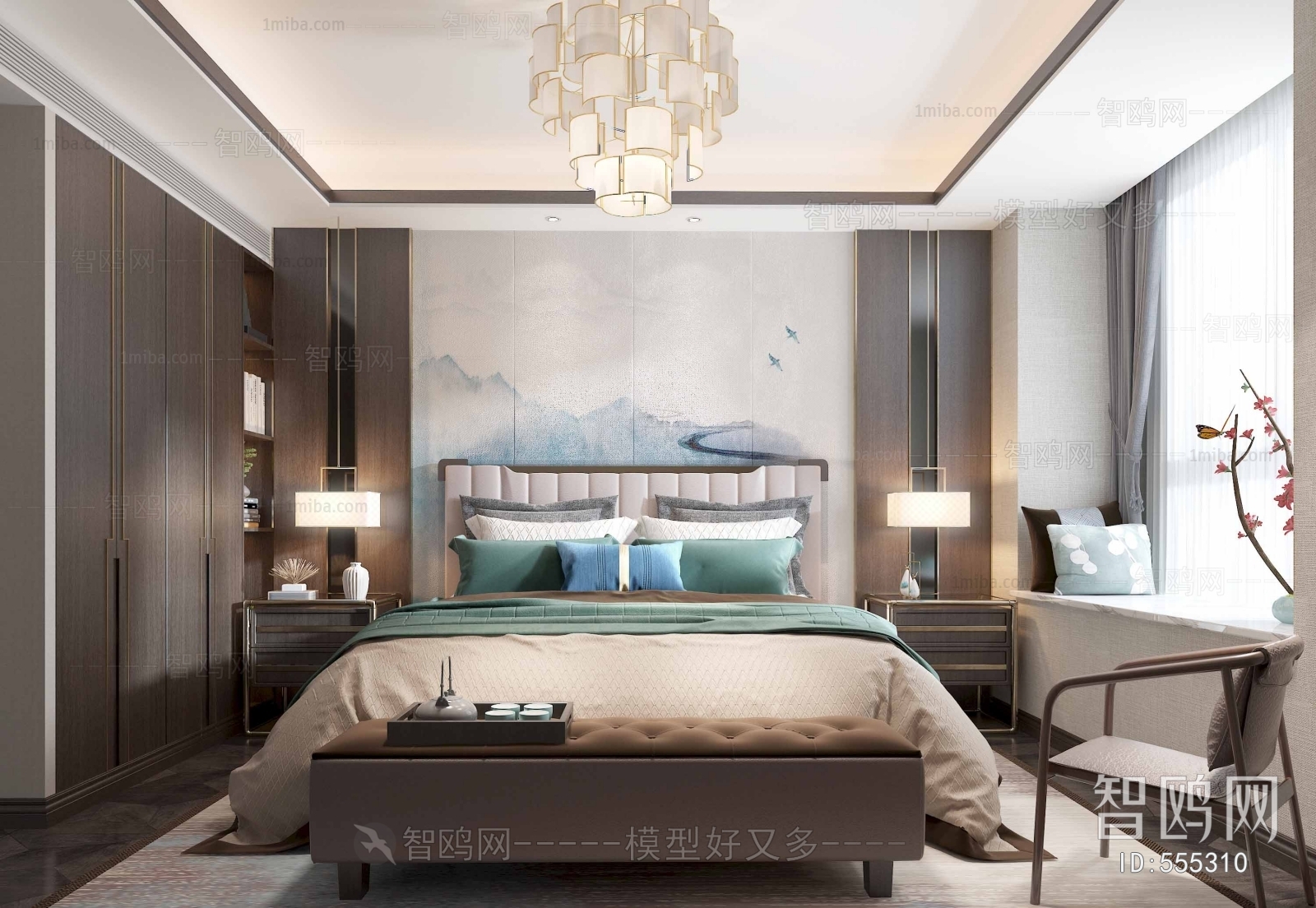 New Chinese Style Bedroom