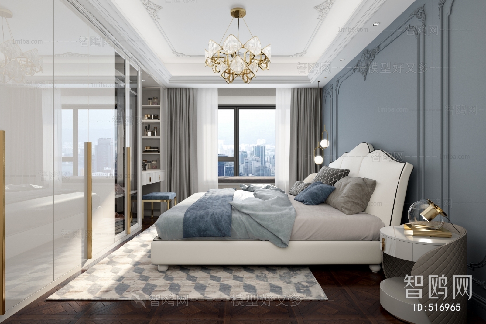 Simple European Style Bedroom