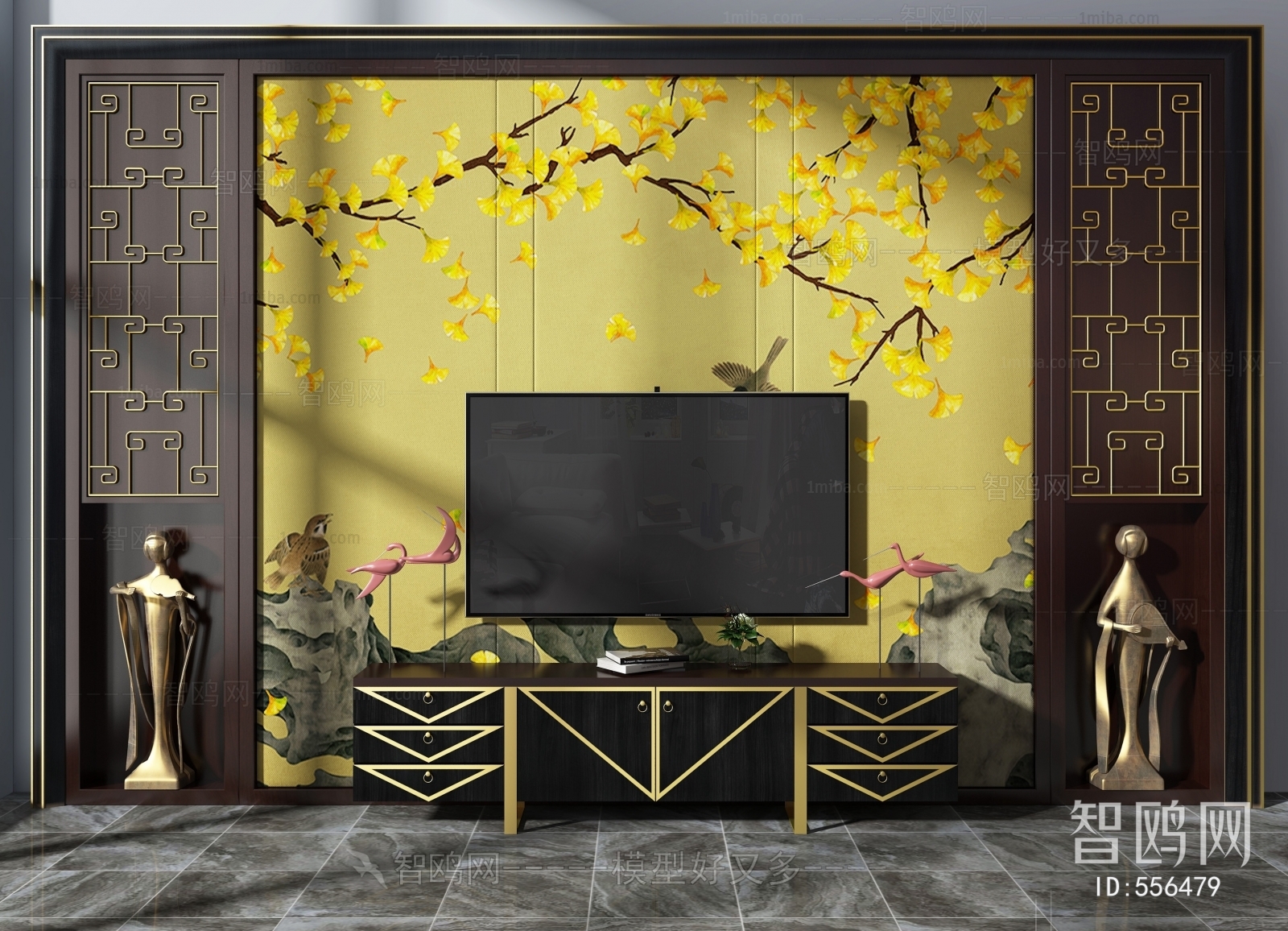 New Chinese Style TV Cabinet