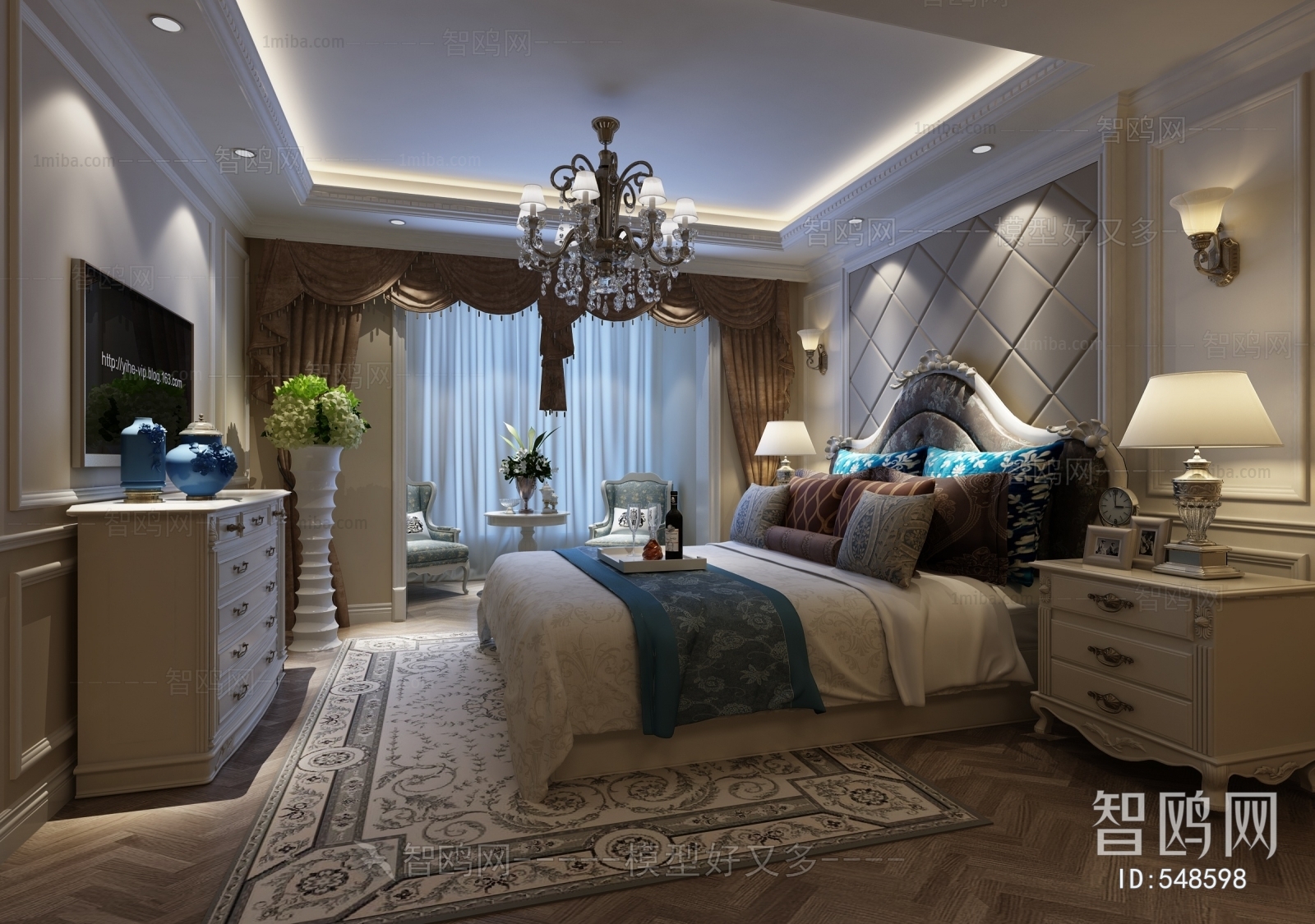 Simple European Style Bedroom