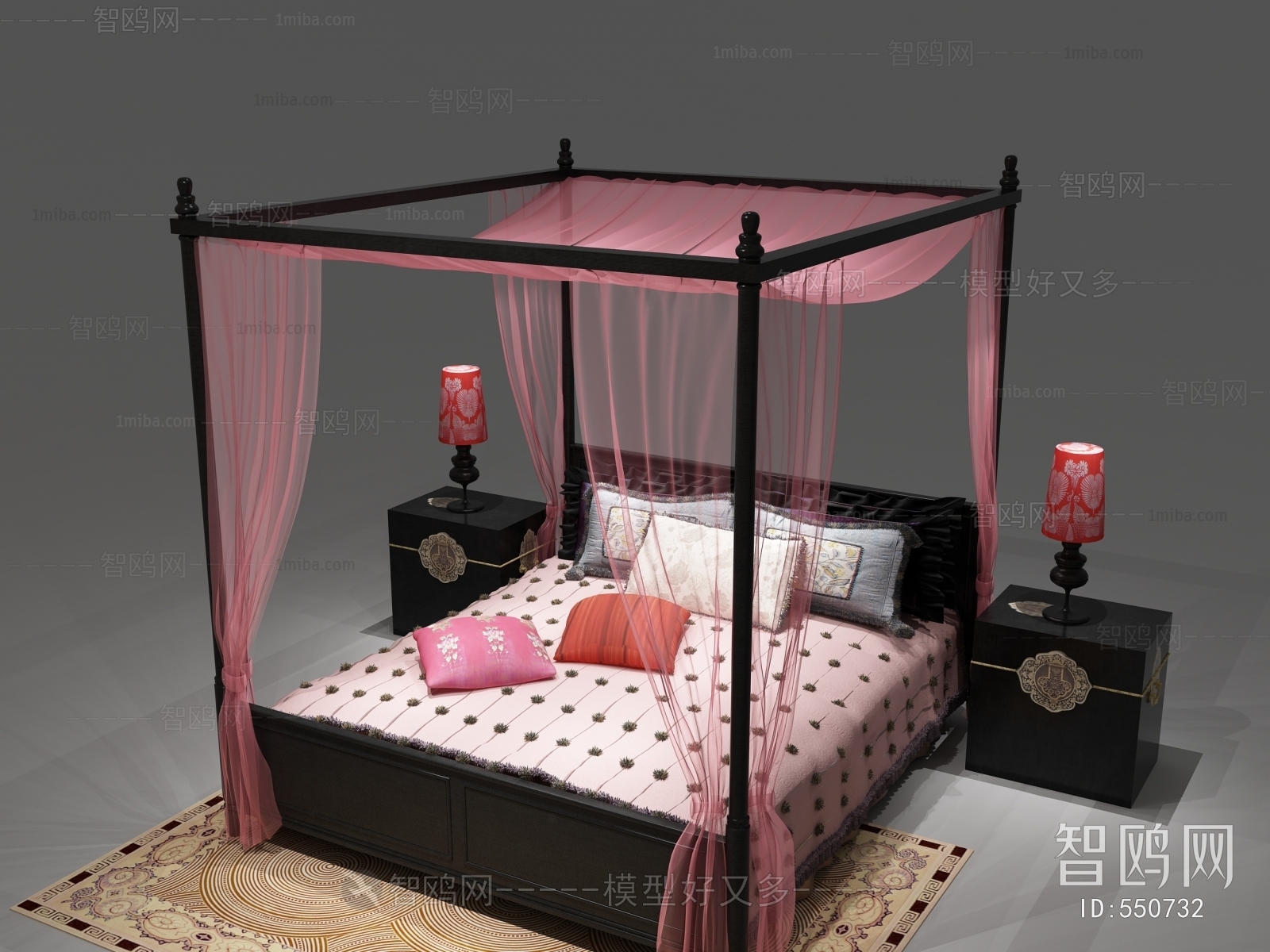 New Chinese Style Double Bed