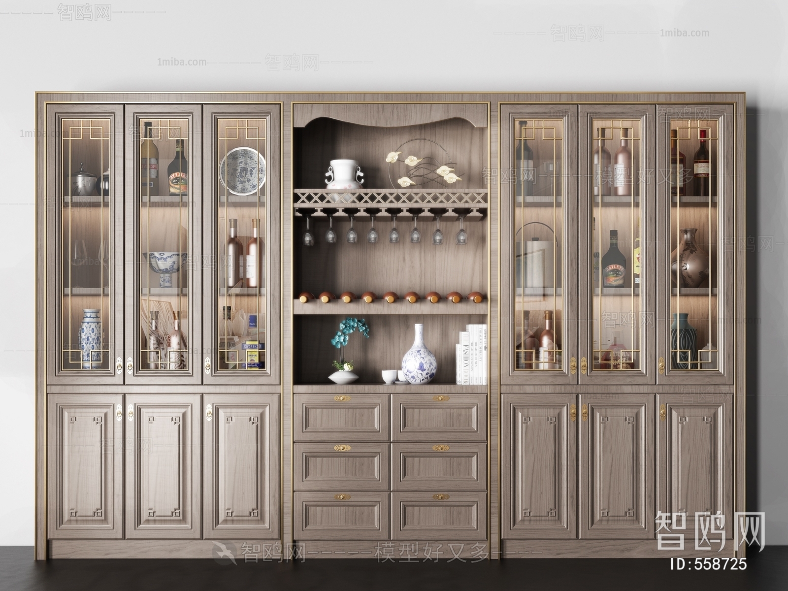 New Chinese Style Wine Cabinet