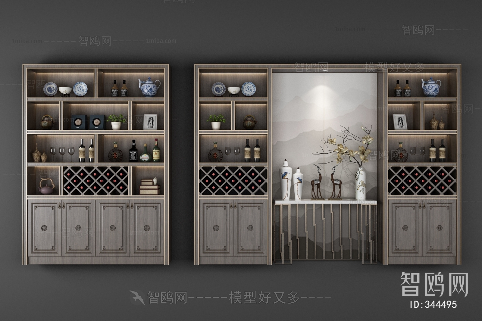 New Chinese Style Wine Cabinet