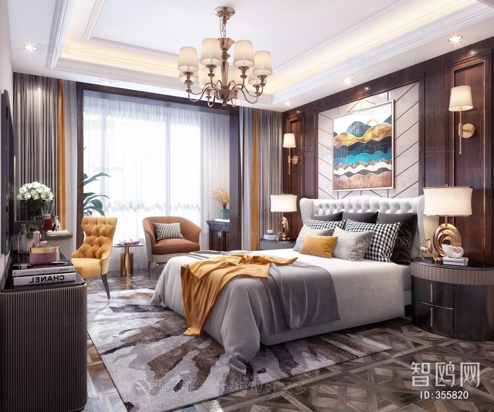 American Style Simple European Style Bedroom