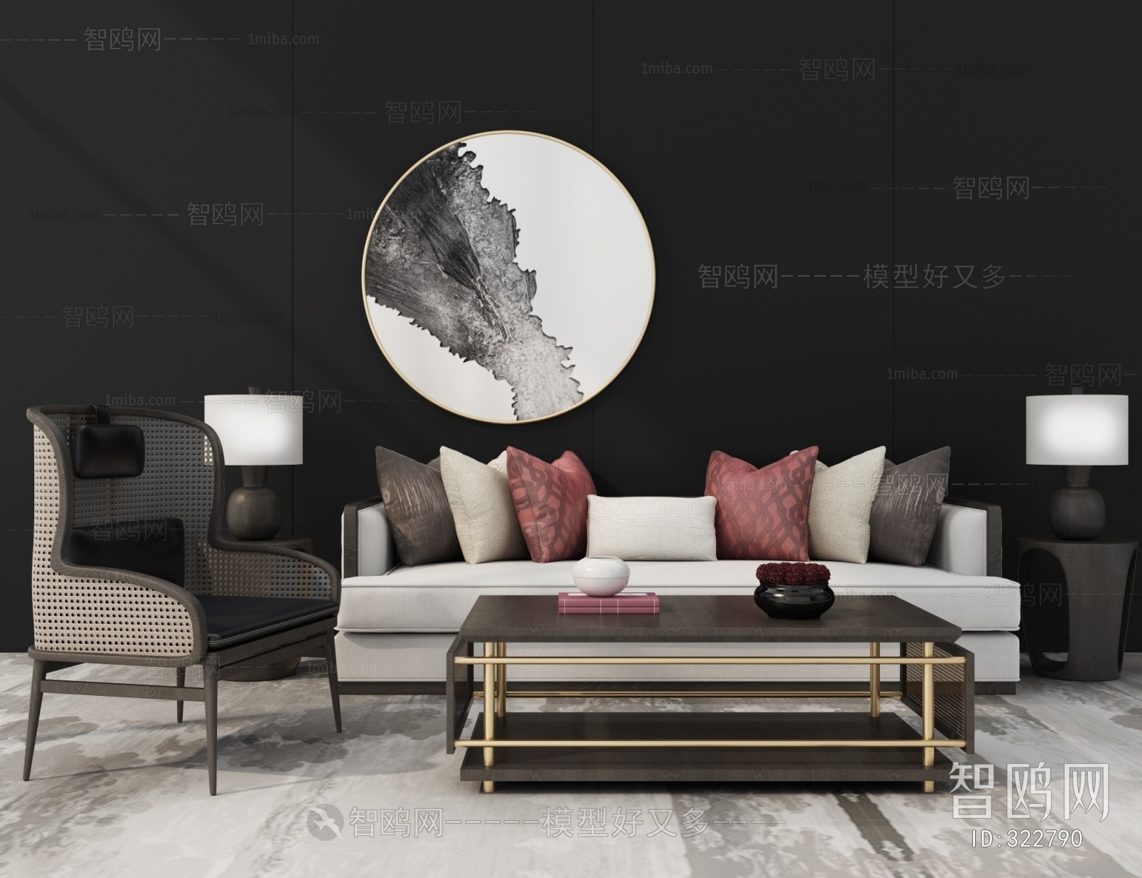 New Chinese Style Sofa Combination