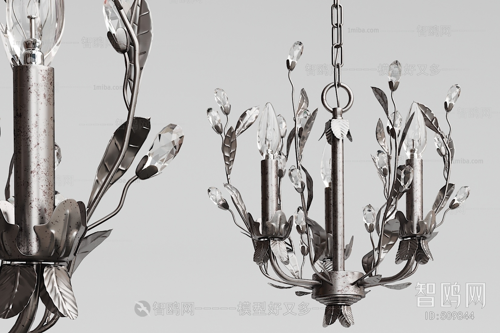 现代金属花型烛台吊灯