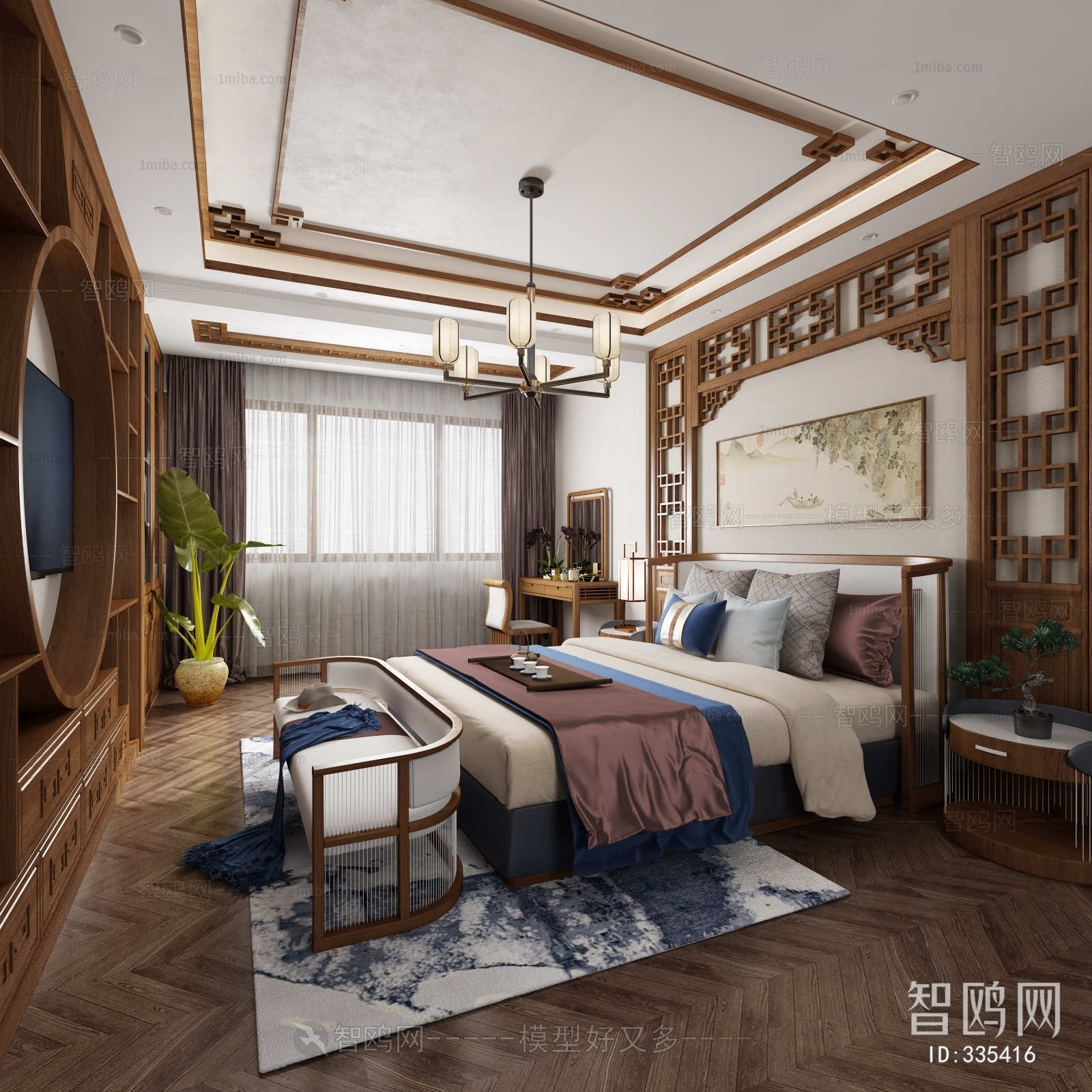 New Chinese Style Bedroom