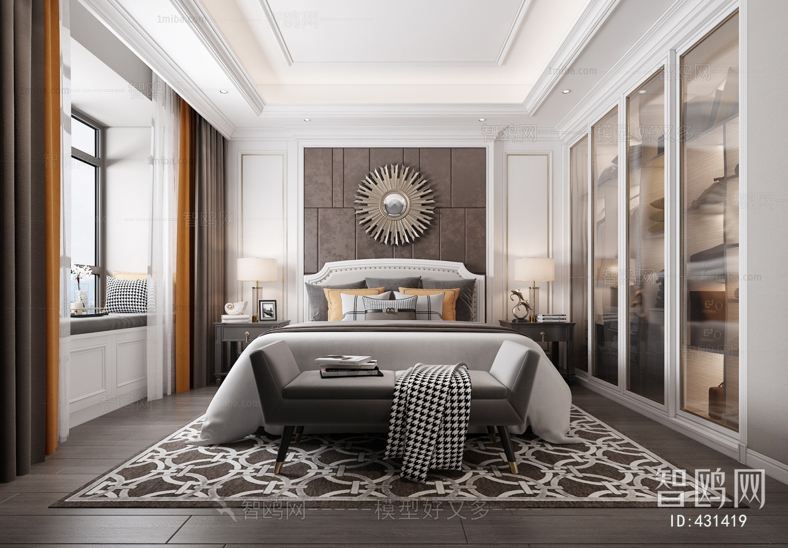 Simple European Style Bedroom