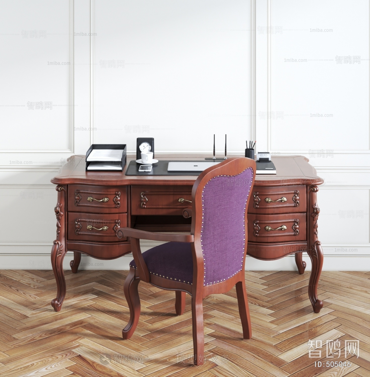 European Style Computer Desk And Chair