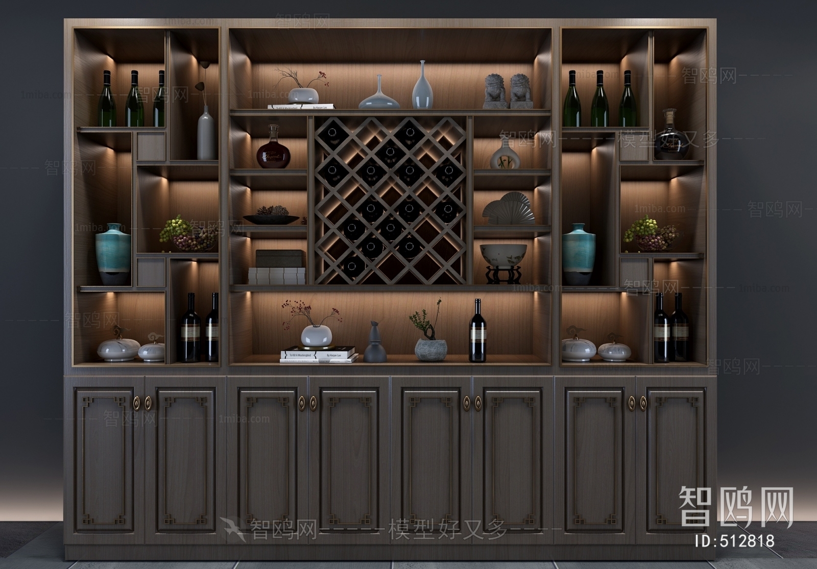 New Chinese Style Wine Cabinet