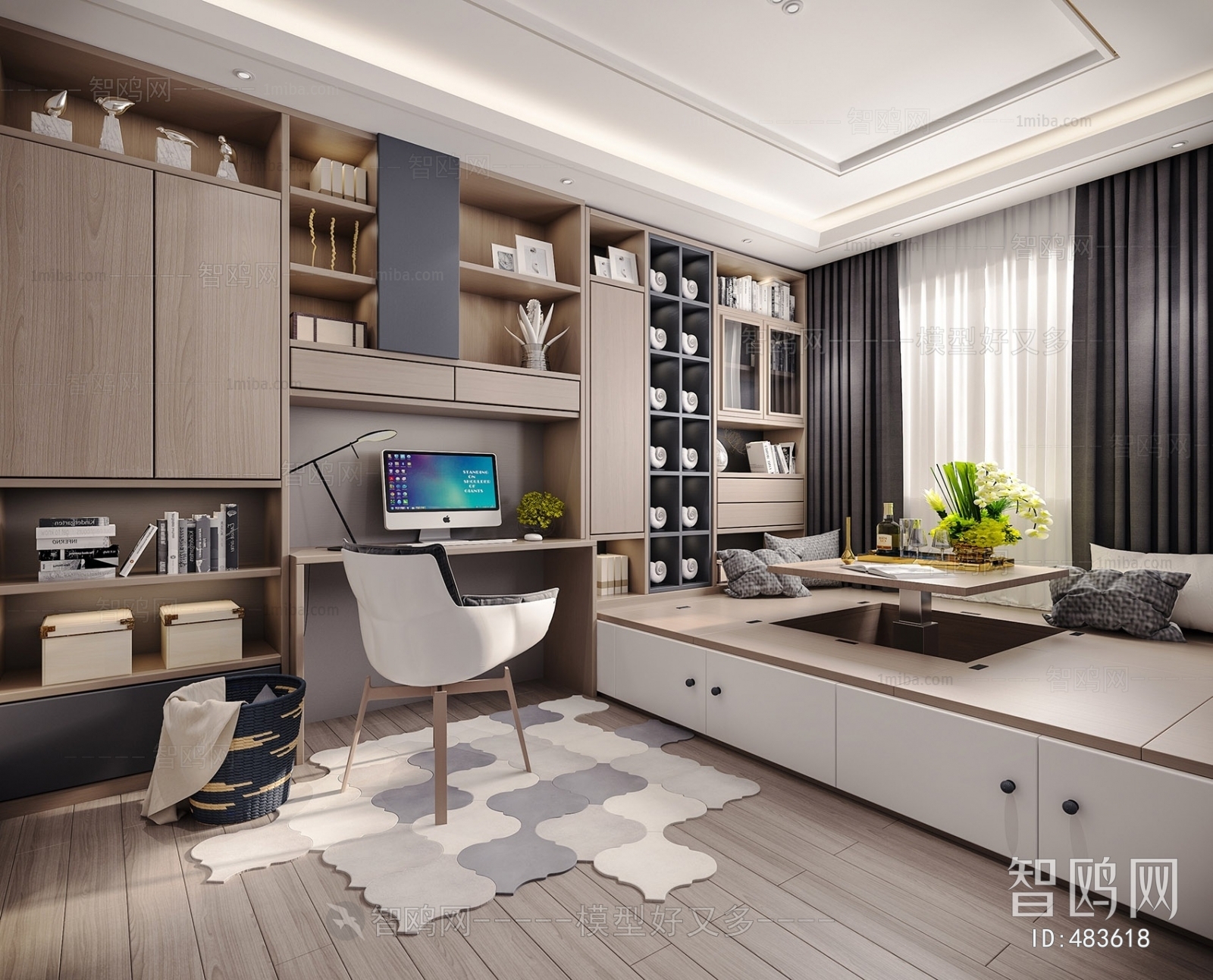 Modern Nordic Style Study Space