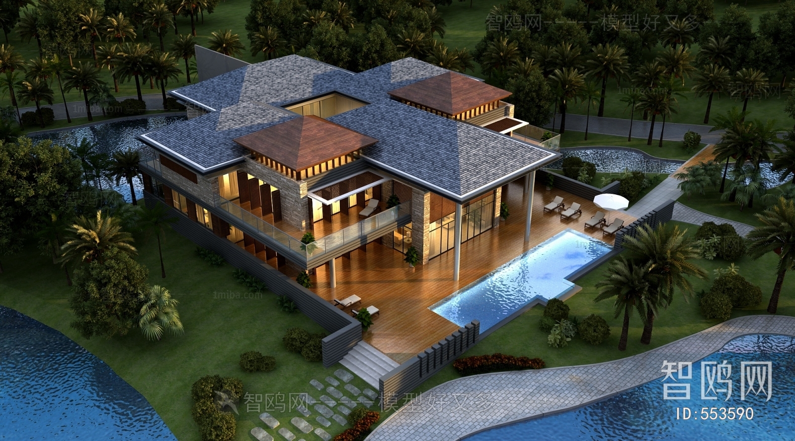 New Chinese Style Villa Appearance