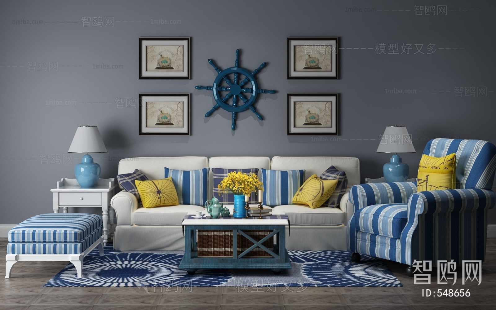 Mediterranean Style Sofa Combination