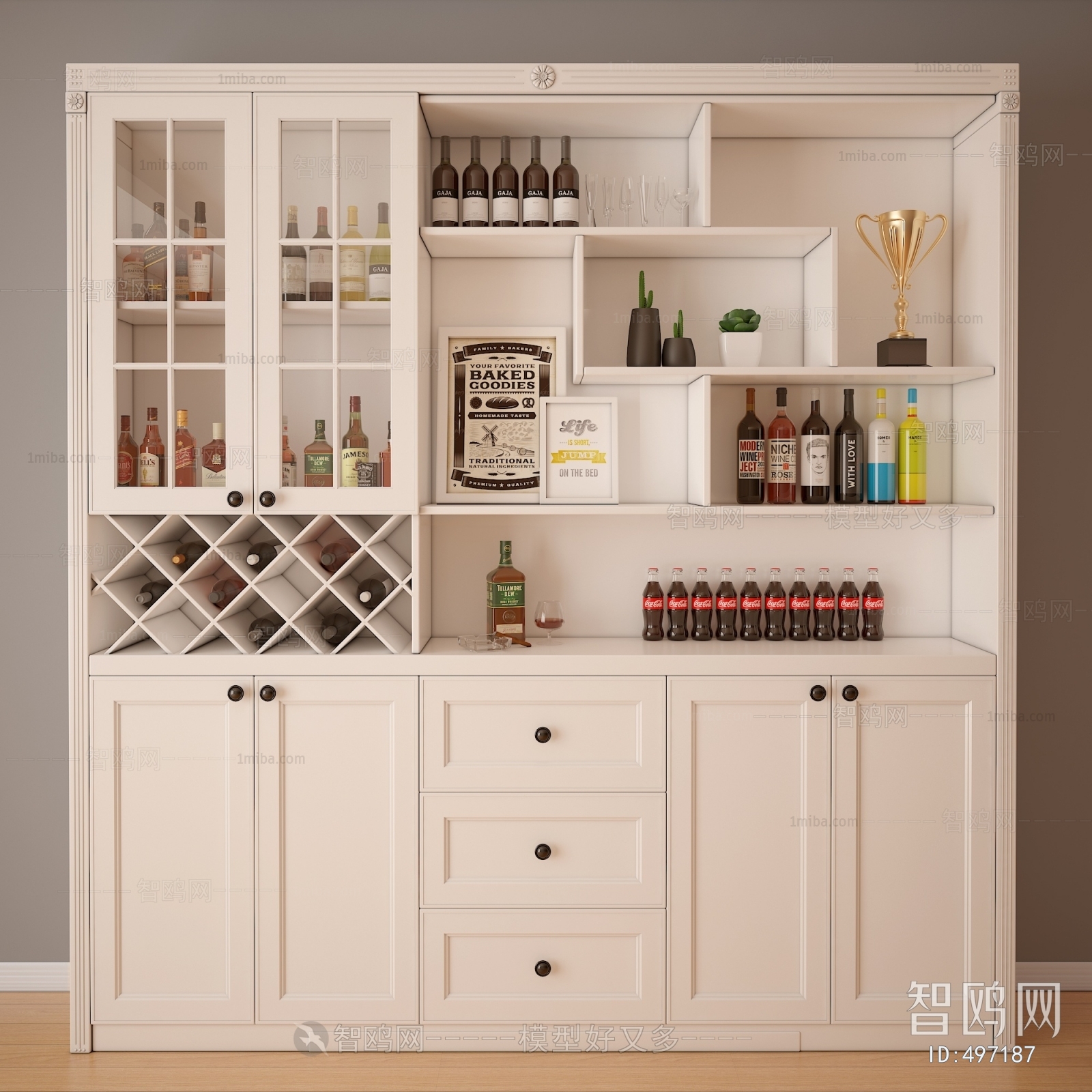 Simple European Style Wine Cabinet