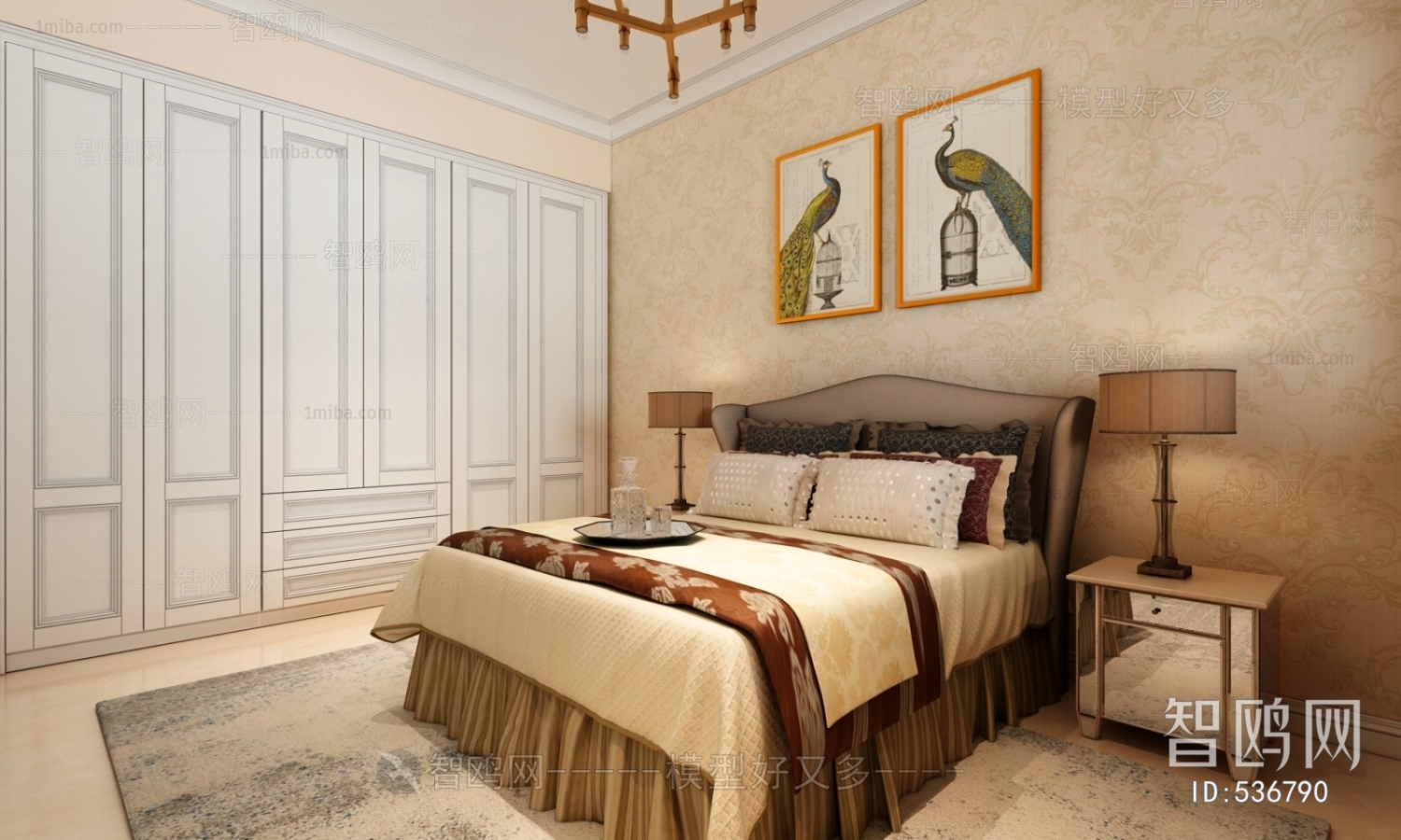 Simple European Style Bedroom