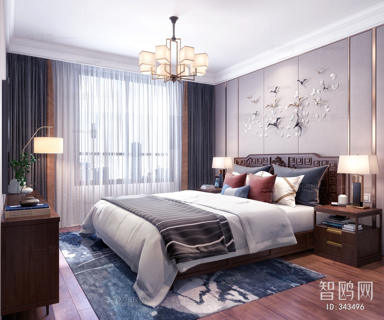 New Chinese Style Bedroom