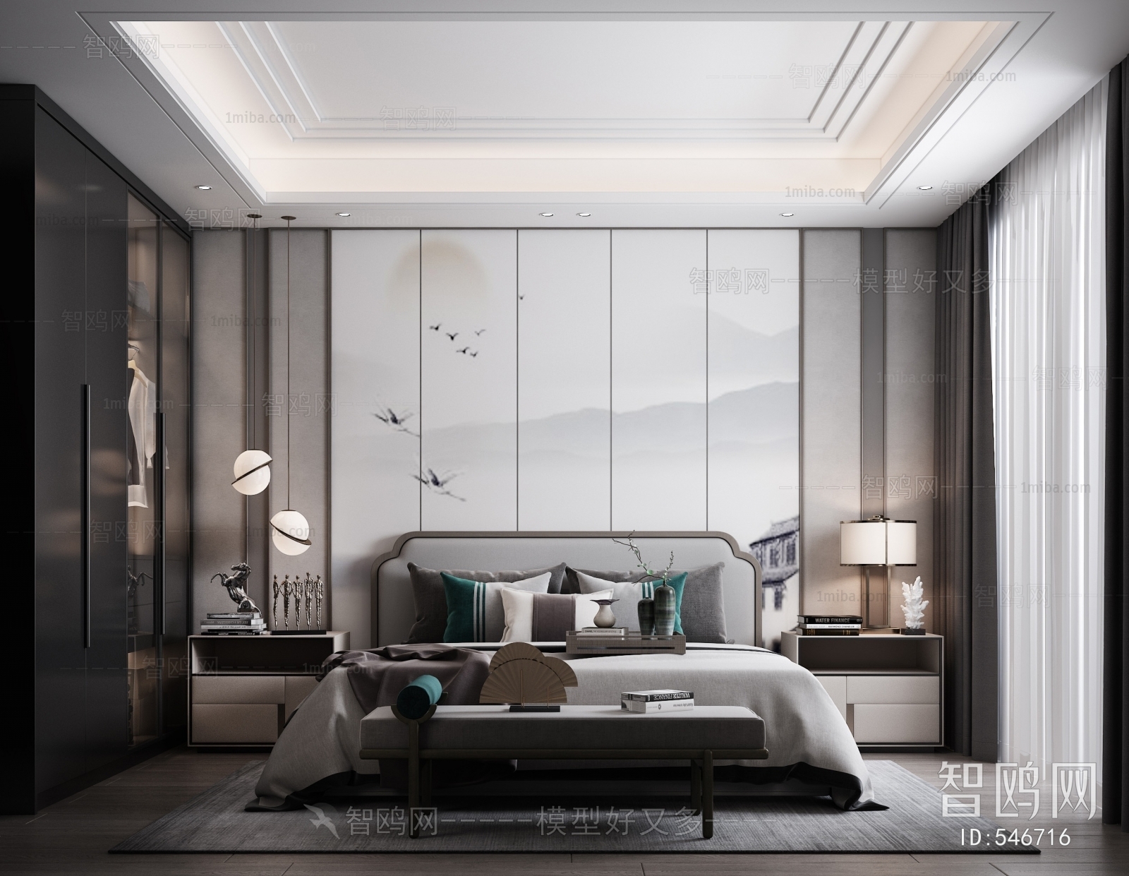 New Chinese Style Bedroom