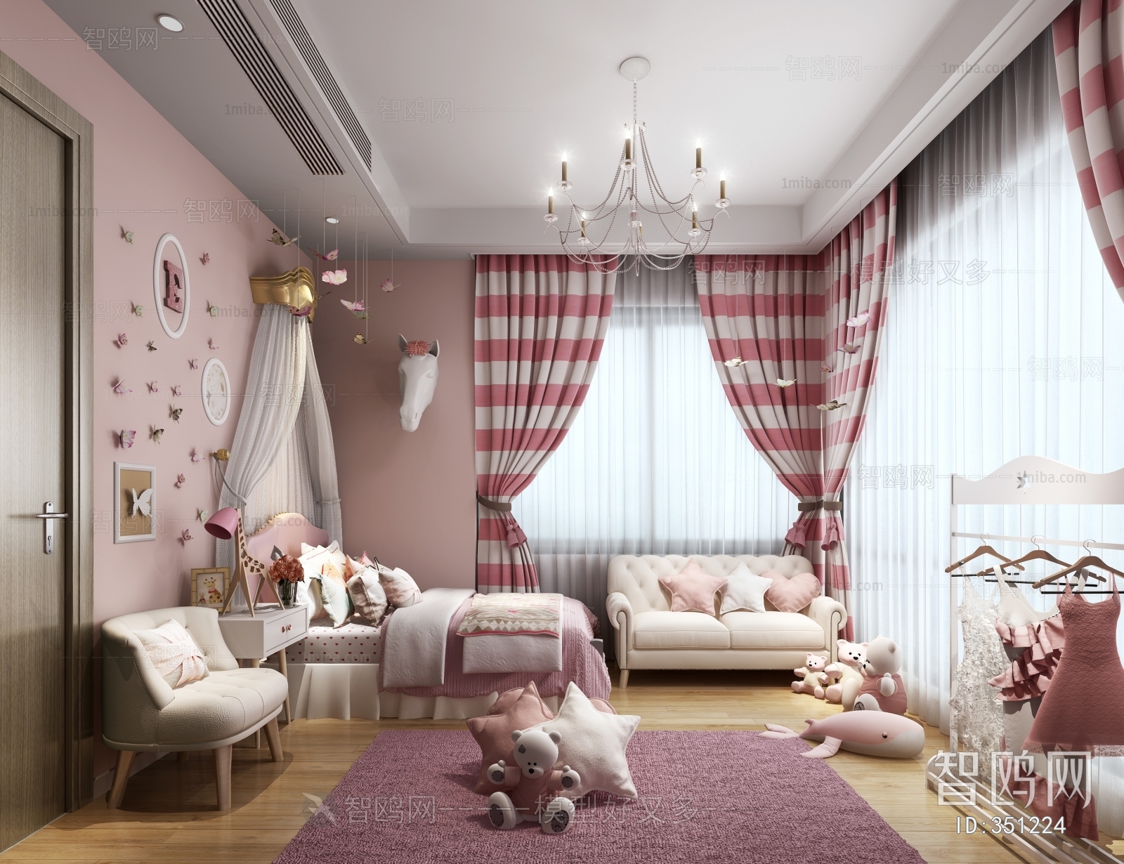 American Style Simple European Style Girl's Room Daughter's Room