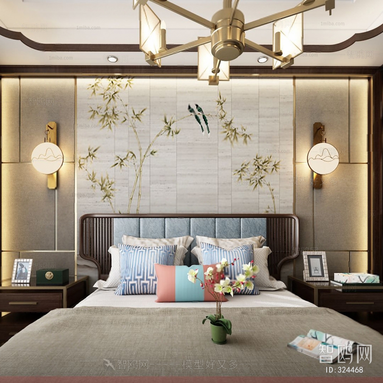 New Chinese Style Bedroom