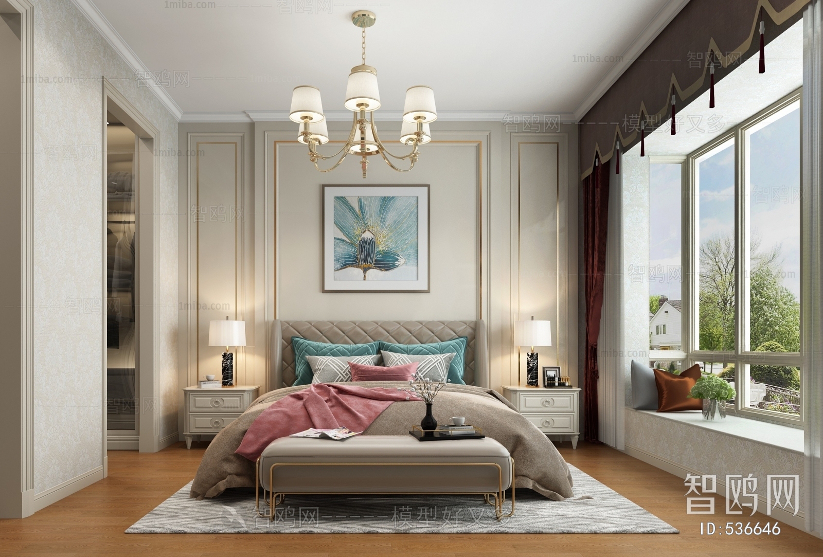 Simple European Style Bedroom