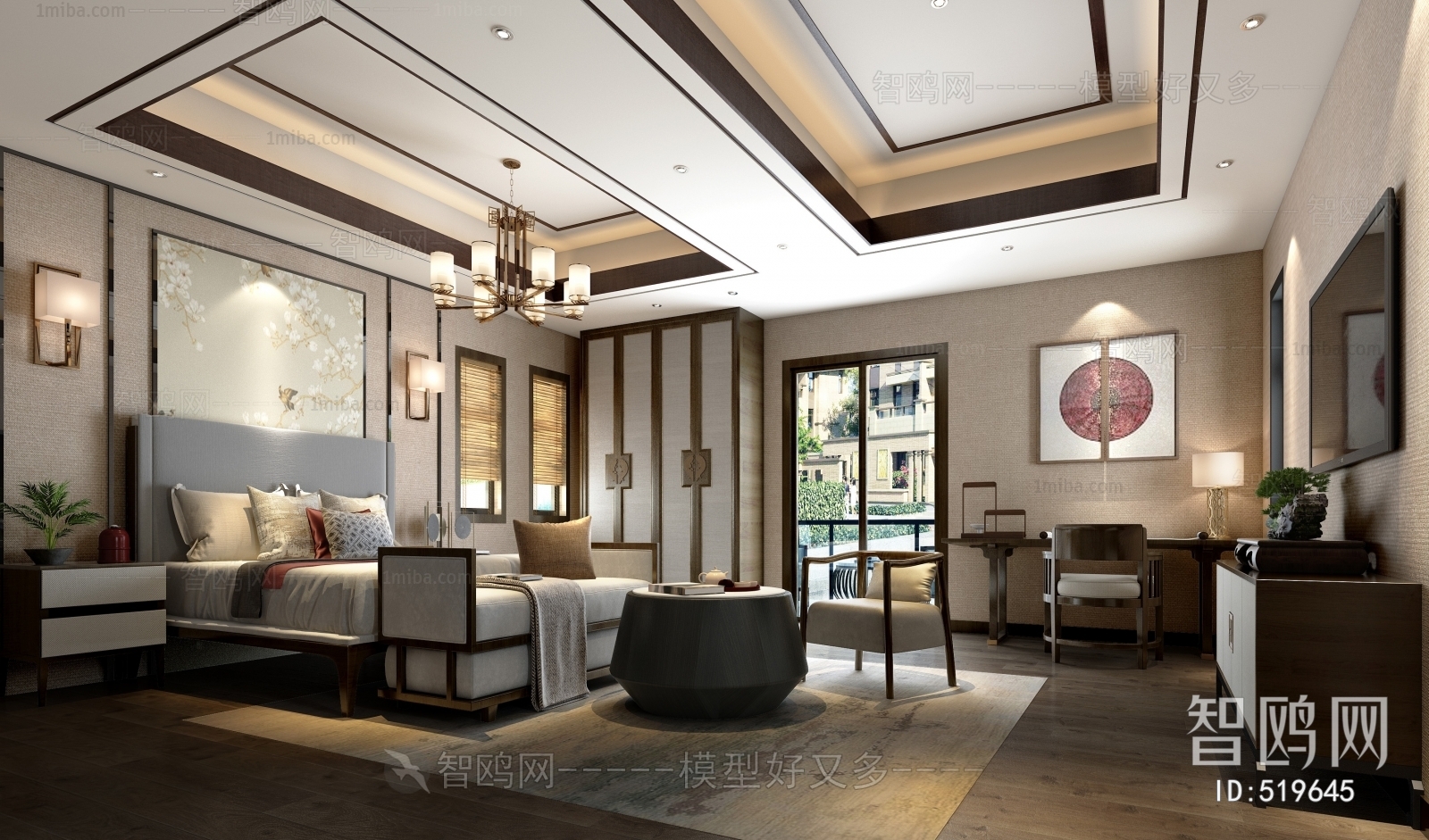 New Chinese Style Bedroom