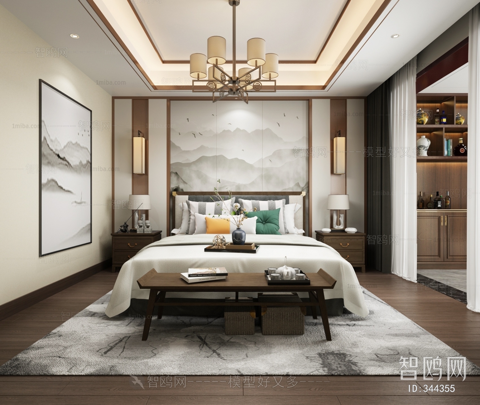 New Chinese Style Bedroom