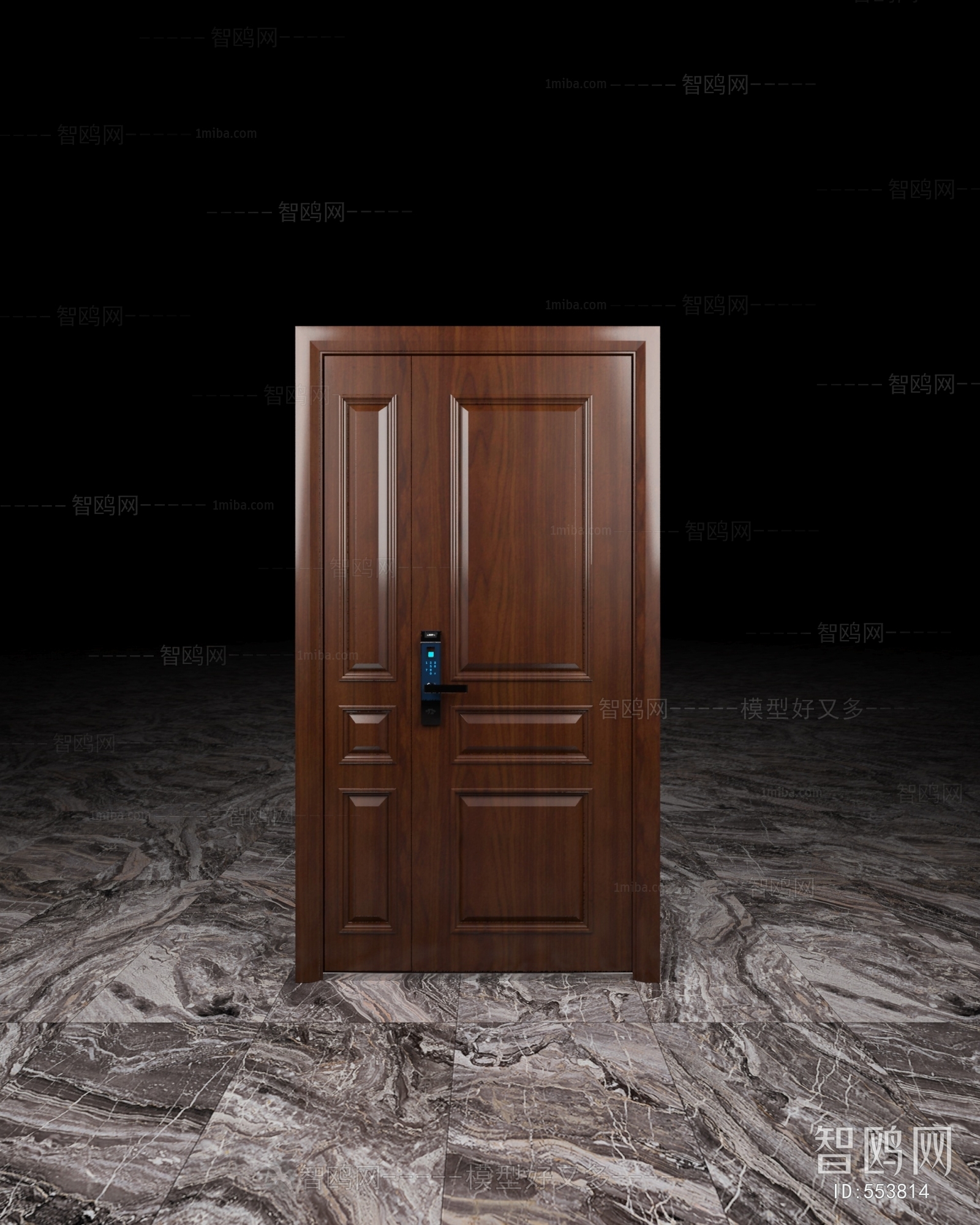 New Chinese Style Unequal Double Door