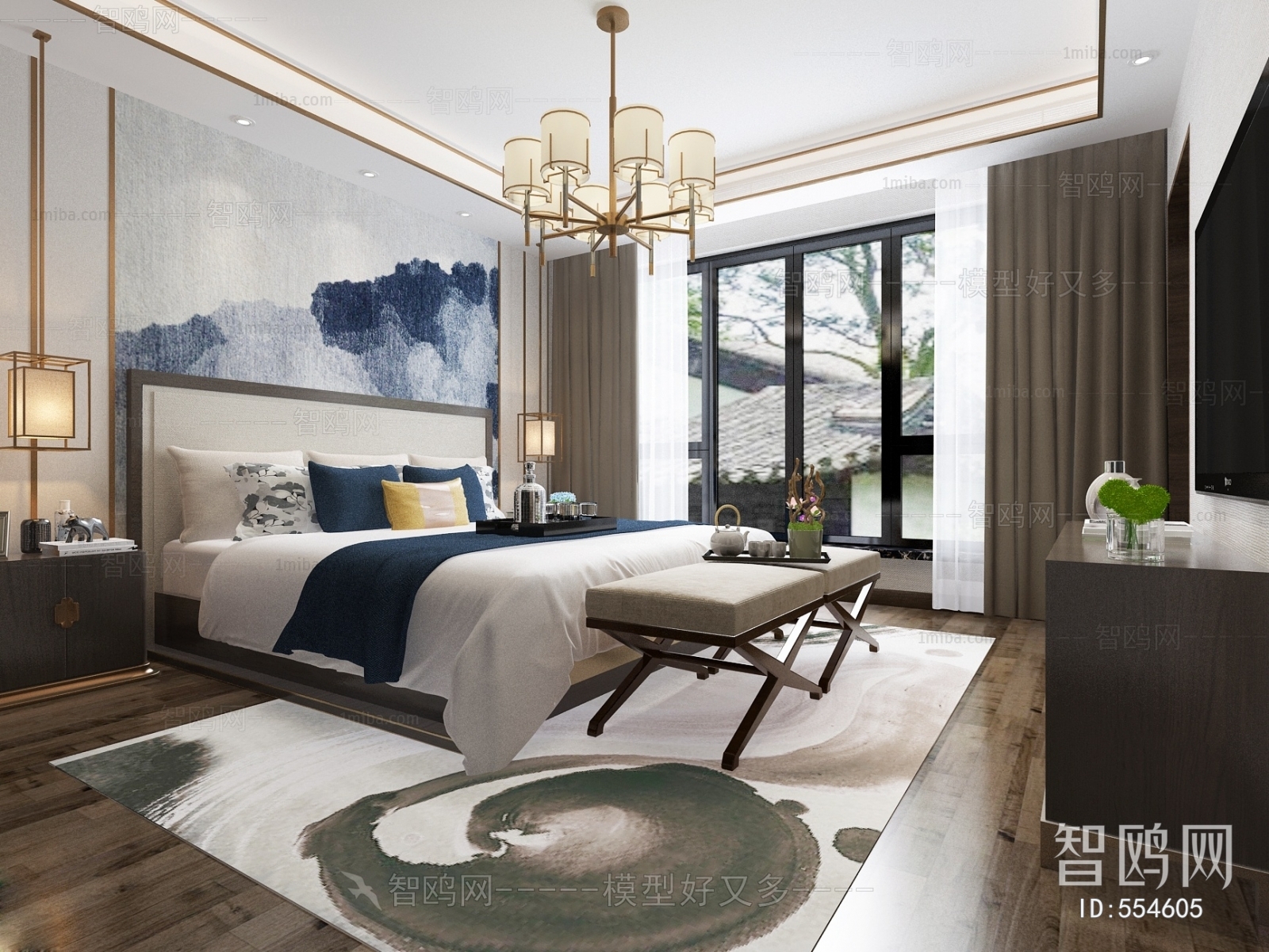 New Chinese Style Bedroom