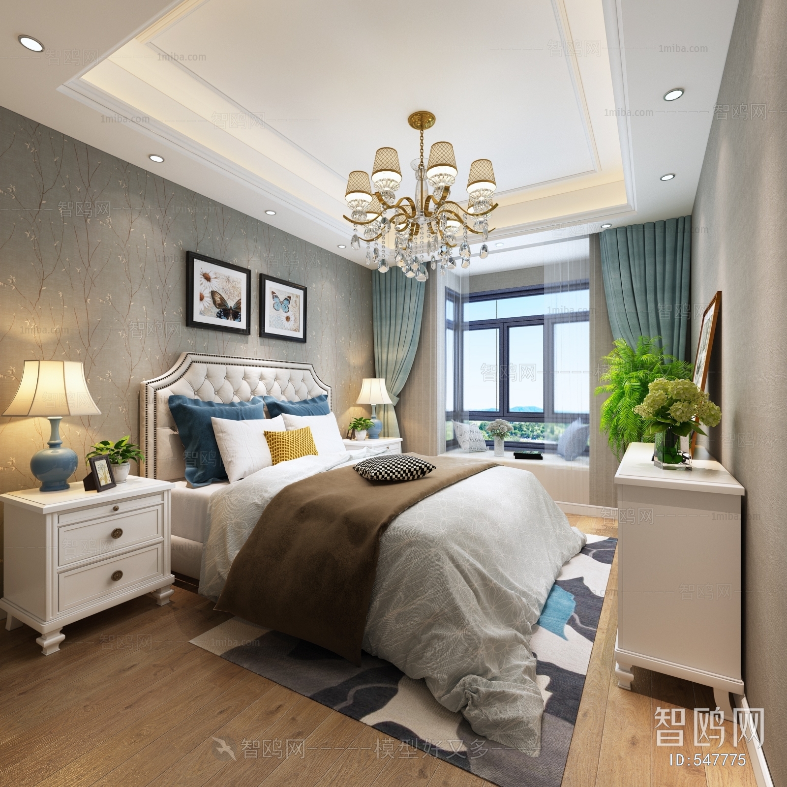 Simple European Style Bedroom