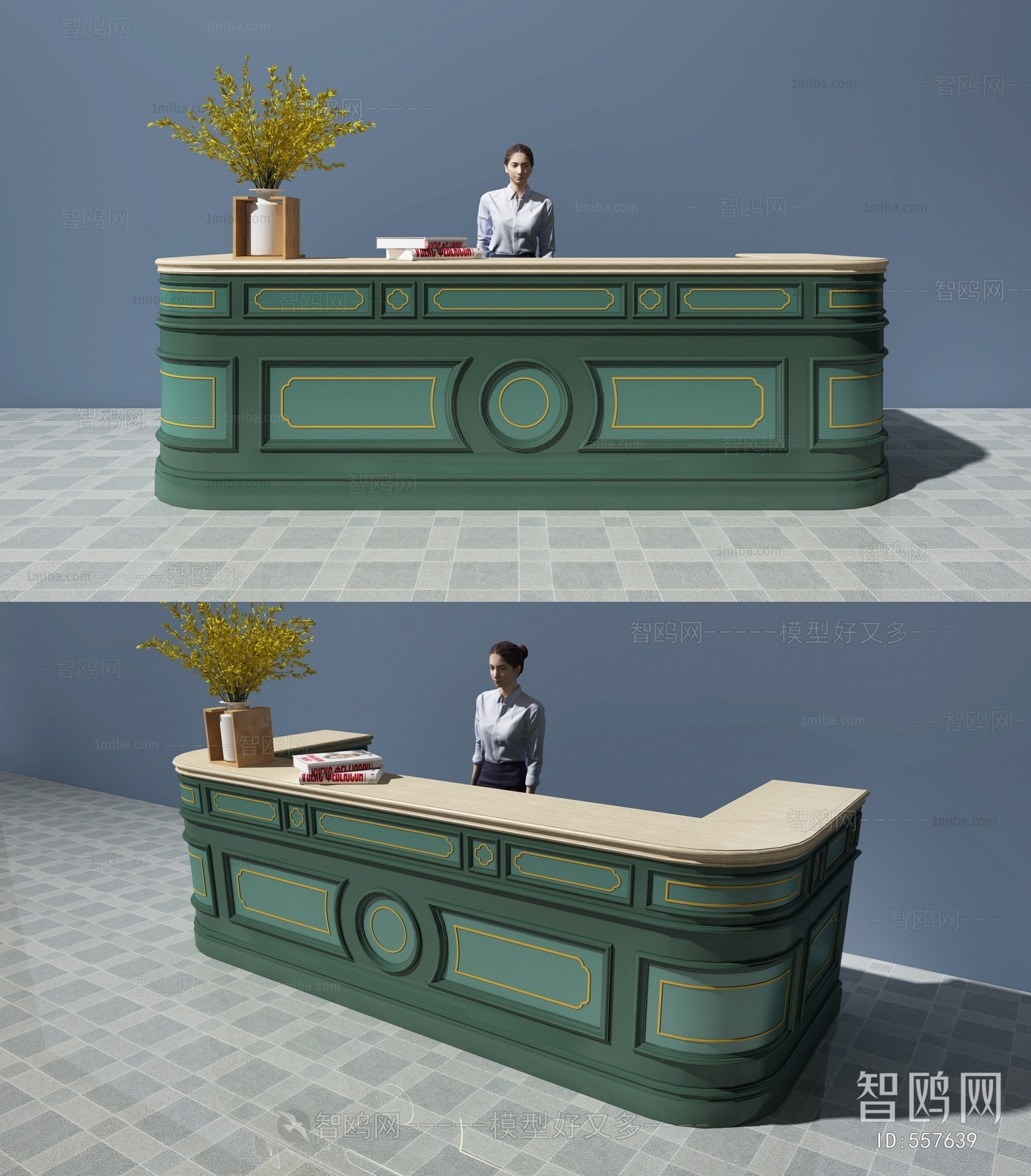 Simple European Style Reception Desk