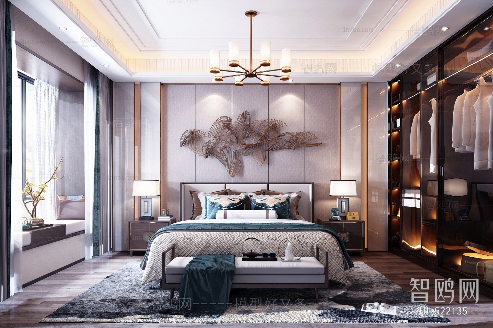 New Chinese Style Bedroom